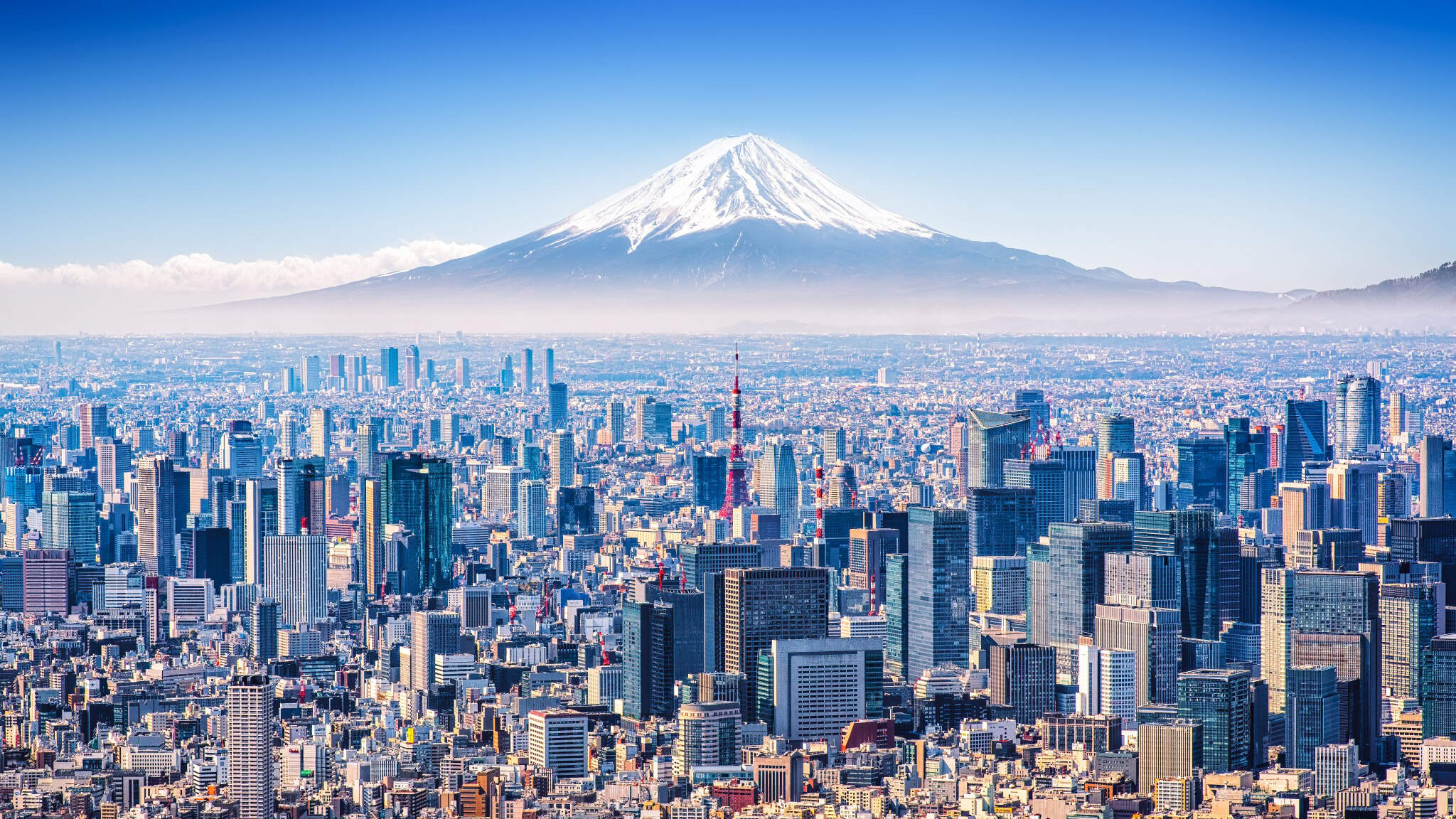 Tokyo, la métropole économique au pied du Mont Fuji.
