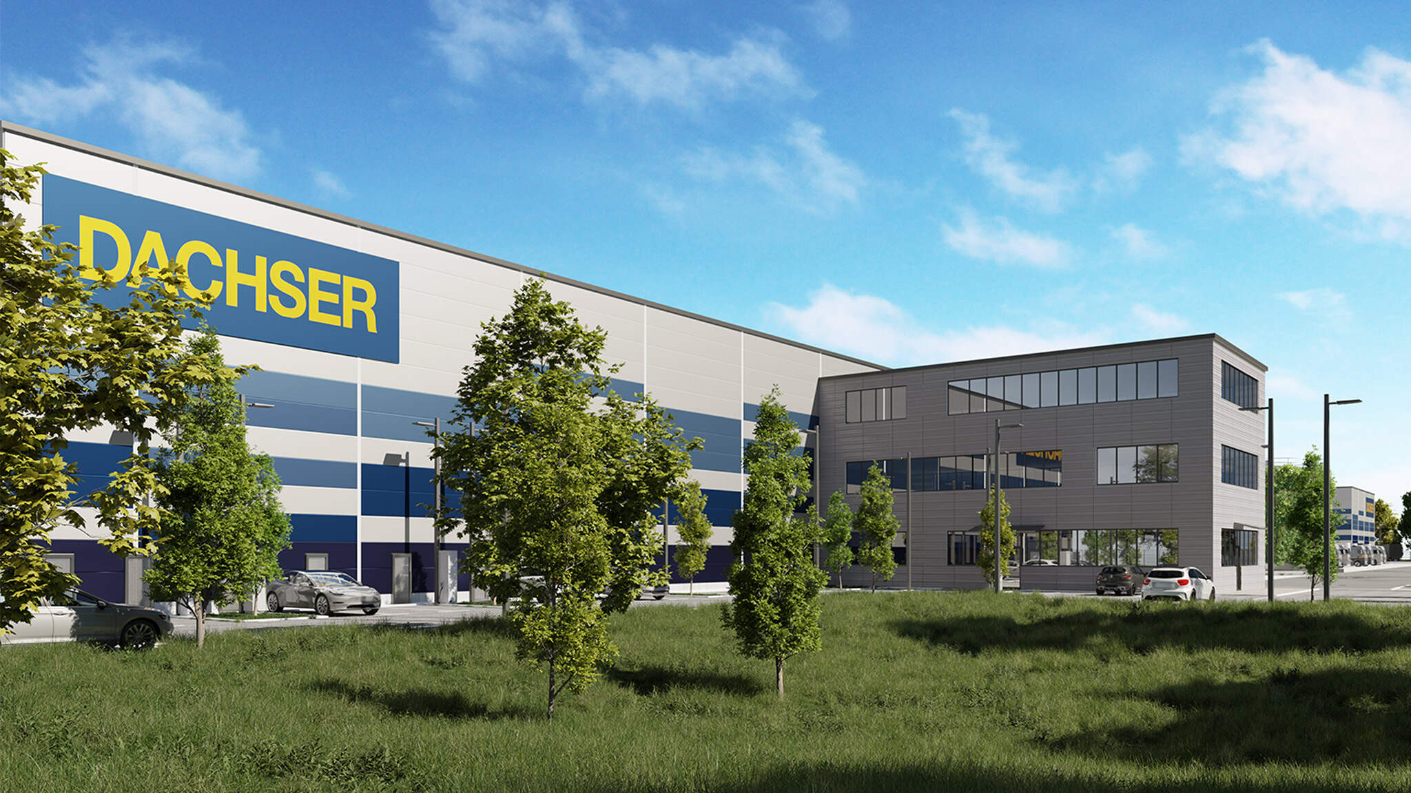Le modèle du nouvel entrepôt prévu à Rastatt. Photo : DFI Real Estate Le modèle du nouvel entrepôt prévu à Rastatt. Photo : DFI Real Estate